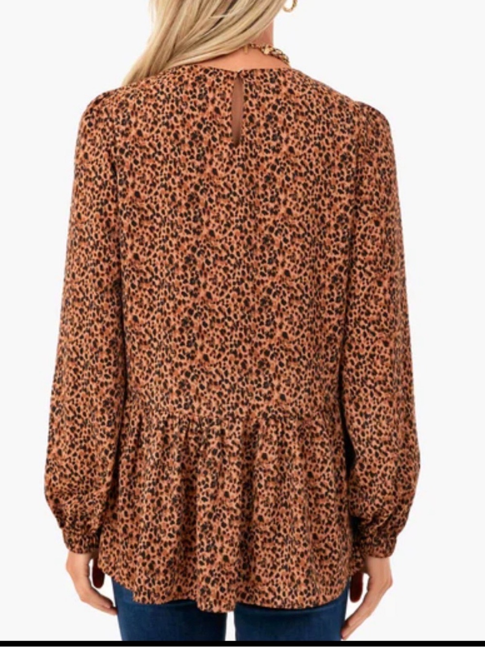 Tuckernuck Pomander Place Leopard Carlota Peplum Blouse Large - Picture 2 of 14
